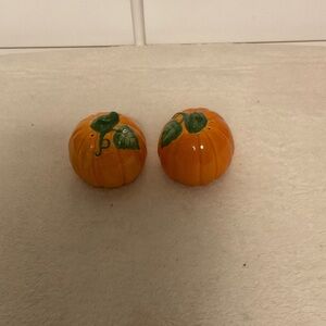 Orange Pumpkin Salt and Pepper Shakers